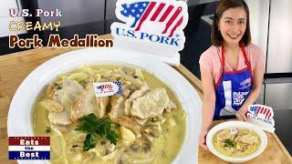 Creamy Pork Medallions Recipe for Thanksgiving Dinner with U.S. Pork Loin  Chefmom Rosebud