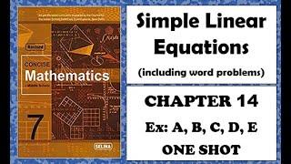 ICSE Class 7  Simple Linear Equations  Chapter 14  Selina  Concise Mathematics 