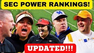 SEC POWER RANKINGS UPDATED TENNESSEE FOOTBALLSEC FOOTBALL TEXAS A&M FOOTBALL GEORGIA FOOTBALL