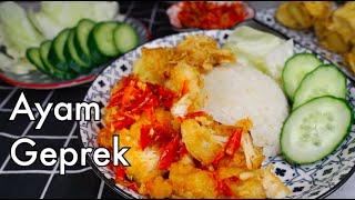 Easy Ayam Geprek  SMASHED Indonesian crispy fried chicken with spicy sambal English recipe