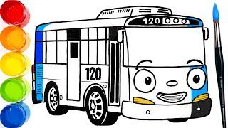 How-to-draw TAYO The Little Bus . Simple Drawing and Coloring  Learn Colors  Tim Tim TV