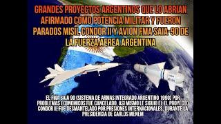 mas proyectos parados misil cóndor II y avión FMA SAIA-90 de la fuerza aérea argentina