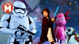 The Adventures of David and Luntik. Luntik BB8 sword attack of the Jedi Star Wars. Video for kids