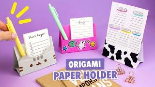 Origami Paper Stand  How to make paper holder  Cat Pusheen