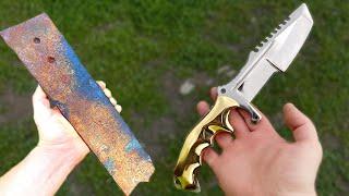 Making CSGO HUNTSMAN  Knife out of Rusted Leaf Spring