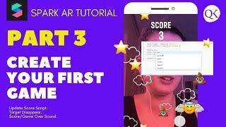 How to Create a 2D Game in SPARK AR v85+ Counter Script Target Disappear by Collision Add Music