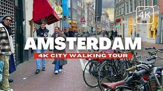  Amsterdam Netherlands Walking Tour - Amsterdam Central Canal Walk 4K HDR 60fps