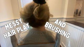 ASMR REAL PERSON HAIR PLAY & BRUSHING FAST & AGGRESSIVE