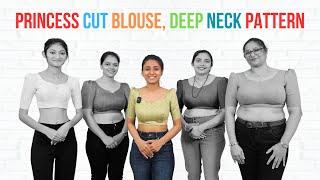 Princess Cut Deep Neck Blouse Cutting Tutorial  Detailed Guide By Priya MG