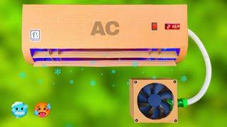 How to Make Smart Air Conditioner at Home with Cardboard  Upgrade Old AC into This