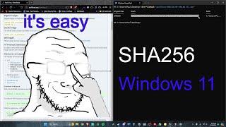 how to verify a SHA256 hash in Windows 11