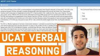 UCAT VERBAL REASONING Answering Questions Live on Camera