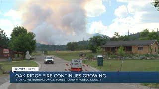 Oak Ridge fire continues to grow in Pueblo County