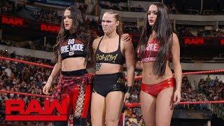 Ronda Rousey & The Bella Twins fight off The Riott Squad Raw Sept. 17 2018