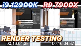 Core i9 12900K vs Ryzen 9 7900X Render testing