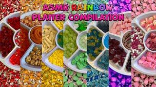 ASMR Rainbow Satisfying Compilation no talking RED YELLOW GREEN BLUE PURPLE  Candy Funhouse