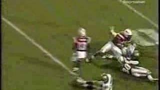 Shawne Merriman with the big hit as a freshman