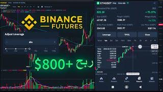 ربح 800$+ دولار مباشرة من دخول الصفقة الى الخروج  Binance future