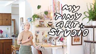 art studio tour  workspace in my 1bd apartment