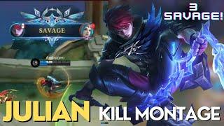 EPIC JULIAN KILL MONTAGE - 3 SAVAGE + MANIAC  Mobile Legends