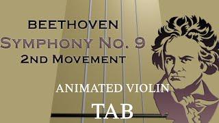 Beethoven 9th Symphony 2nd Movement Pt. 1 - Animated Violin Tabs