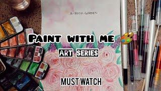 Easy Water Color PaintingArtseriesRose Painting IdeaDIY #artseries #2024 #art #artist #viral