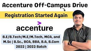 Accenture Off-Campus Drive Registration Started Again  2023  2022 How to Apply? 2nd Phase Hiring