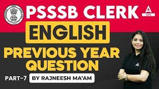 PSSSB Clerk Preparation  English Previous Year Questions By Rajneesh Mam By Rajneesh Mam