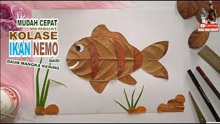 Cara Mudah Membuat Kolase IKAN NEMO dari daun nangka kering