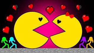 Stickman VS Minecraft PacMan Love Story - AVM Shorts Animation