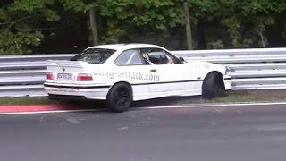 BMW E36 M3 325 Crash Unfall Touristenfahrt Nordschleife Nürburgring Ring Attack 20.07.2014