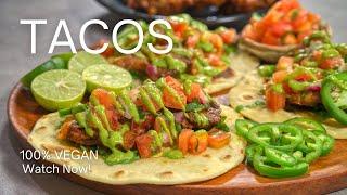 Alkaline Vegan Tacos  Fried King Oyster Mushroom Tacos