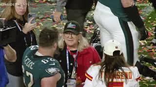 Micd up Mama Kelce finding her boys Travis & Jason after the Super Bowl LVII is everything 