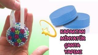 Pet Şişe Kapağından Barbie Minyatür Çanta Yapımı DIY Miniature Doll Mini Bag