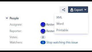 JIRA export issue