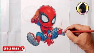 how to draw spiderman step by step  how to draw for beginners  drawing spider-man