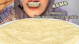 RAW RICE EATING COMPILATION RAW RICE IN THE PLATE MAKANN BERAS MENTAH PAKE CENTONGASMR INDONESIA