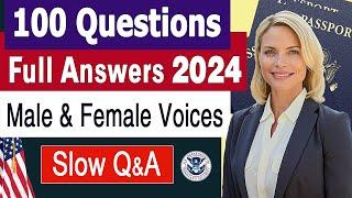 100 Civics Questions and answers 2024 2008 version in Random Order  US Citizenship Interview 2024