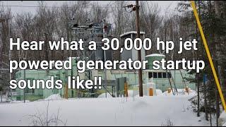 Biggest starter ever 1100 ci 12V92 screaming Detroit diesel starts a 30000 hp jet generator