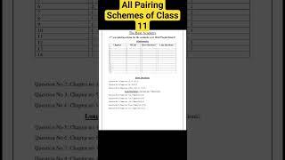 All Pairing Schemes Of Class 11