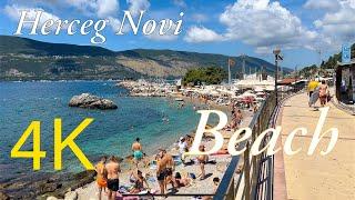 Herceg Novi Beach ️ Montenegro  Walking Tour 4K