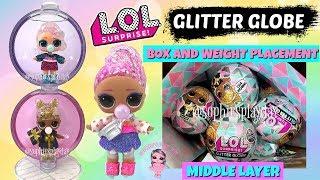 LOL Surprise Glitter Globe Winter Disco Full Box Placement Middle Layer Unboxing and Weight Hacks