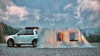  Perfect car tent camping on a rain mountain I can live in a tent for a month