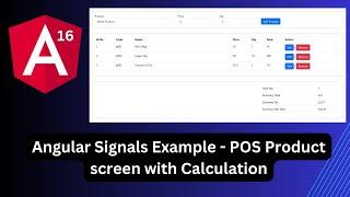 Angular signals real time example - POS  product add screen with calculation  angular signal CRUD