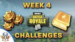 Fortnite Week 4 Challenges- Vehicle Tower Rock Sculpture Circle of Hedges & Ice Cream Truck & More