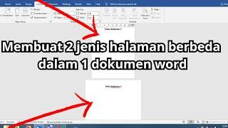 Cara membuat halaman berbeda di word dalam 1 file