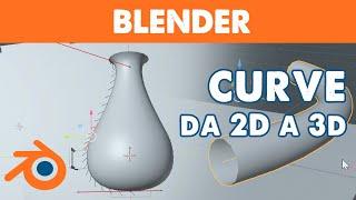 Blender - From 2D Curves  spline to Mesh texts bevel lathe skew  Tutorial