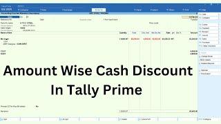 Cash Discount  In Tally Prime TDL