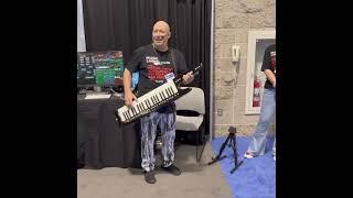 Playing a keytar with MusicLab virtual instruments #namm #shorts