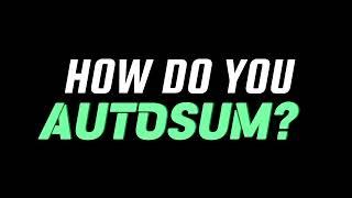 Excel How to AUTOSUM in one click